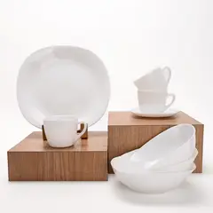 AVIVA HOME - Juegos de vajilla 4 puestos Square 16 Pzs Vitroceramica