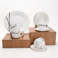 AVIVA HOME - Juegos de vajilla 4 puestos Shell 16 Pzs Vitroceramica