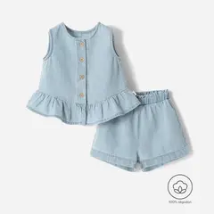 BABY FRESH - Conjunto Blusa + Short para bebé niña de Algodón