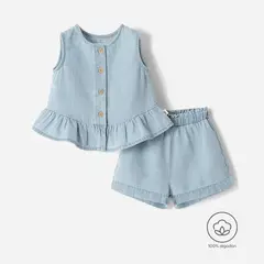 BABY FRESH - Conjunto Blusa sin mangas + Short para bebé niña de Algodón