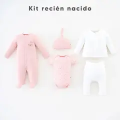 BABY FRESH - Conjunto Pijama enteriza + Pantalón + Saco + Body manga corta + Gorro para bebé niña de Algodón