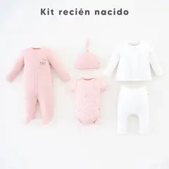 BABY FRESH - Conjunto Pijama enteriza + Pantalón + Saco + Body manga corta + Gorro para bebé niña de Algodón