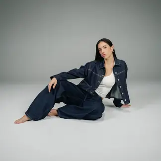 SYBILLA - Jean Wide leg Mujer Tiro medio