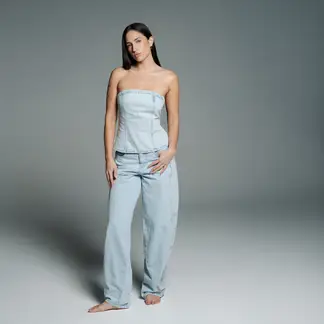 SYBILLA - Jean Wide leg Mujer Tiro medio