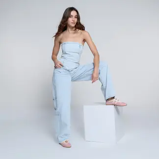SYBILLA - Top Mujer Sin mangas de Algodón