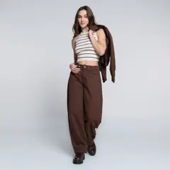 SYBILLA - Jean Balloon Mujer Tiro medio con Taches