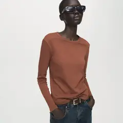 MANGO - Camiseta Mujer Manga larga