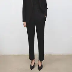 MANGO - Pantalón Recto Mujer Tiro medio