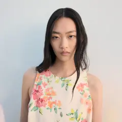 MANGO - Top Mujer con Estampado Sin mangas