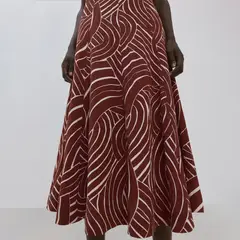 MANGO - Falda Midi Mujer con Estampado