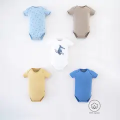BABY FRESH - Bodies para bebé niño pack de 5 unidades de Algodón