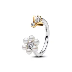 PANDORA - Anillo abeja bridgerton flor Dos tonos