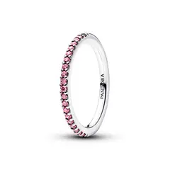 PANDORA - Anillo banda rosa brillante Plata Esterlina