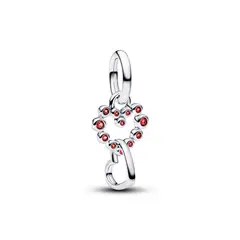 PANDORA - Charm CORAZONES Y PIEDRAS ROJAS