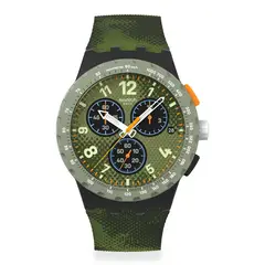 SWATCH - Reloj Unisex Midday Camo. Relojes Silicona Verde SUSB423