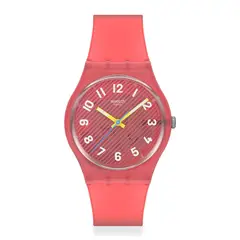SWATCH - Reloj Unisex Wavelengths Of Coral. Relojes Silicona Rojo SO28P114