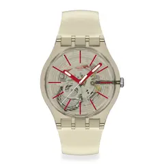 SWATCH - Reloj Unisex Revealed In The Sand. Relojes Polímero Transparente SO29K119