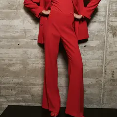 MANGO - Pantalón Flare Mujer Tiro alto