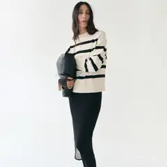 MANGO - Saco Mujer de Rayas