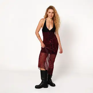 ARIA VEGA X FALABELLA - Vestido Mujer Medio Casual Con transparencia