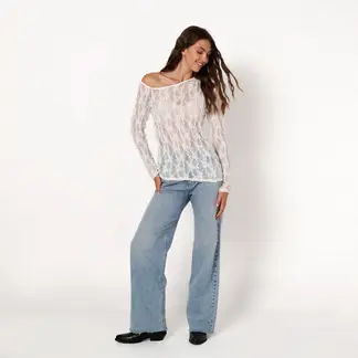 ARIA VEGA X FALABELLA - Blusa Mujer Con transparecia Manga larga