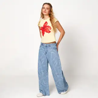 ARIA VEGA X FALABELLA - Jean Balloon Mujer Tiro bajo