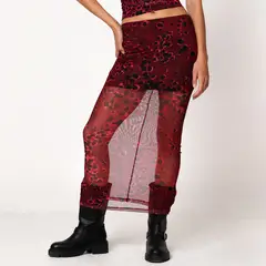 ARIA VEGA X FALABELLA - Falda Midi Mujer Con transparencia