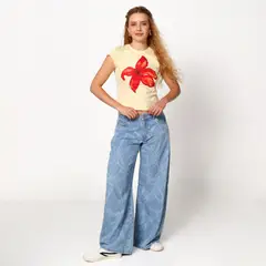 ARIA VEGA X FALABELLA - Camiseta Mujer con Estampado Manga corta de Algodón