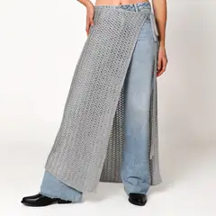 ARIA VEGA X FALABELLA - Falda Midi Mujer Tejido