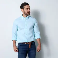 TOMMY HILFIGER - Camisa Hombre Manga larga Slim fit de Algodón