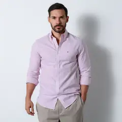 TOMMY HILFIGER - Camisa Hombre Manga larga Slim fit de Algodón
