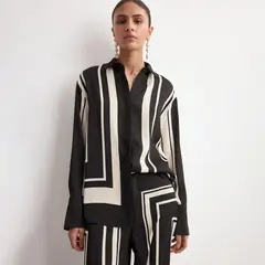 MANGO - Blusa Mujer con Estampado Manga larga