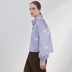MANGO - Camisa Mujer de Rayas Manga larga