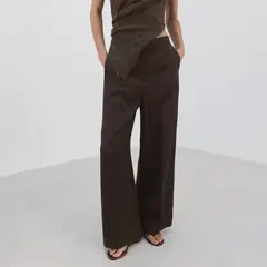 MANGO - Pantalón Recto Mujer Tiro alto