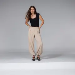SYBILLA - Pantalón Slouchy Mujer Tiro medio