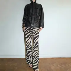 MANGO - Pantalón Recto Mujer Tiro medio Animal print