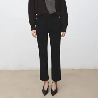 MANGO - Pantalón Crop Mujer Tiro medio