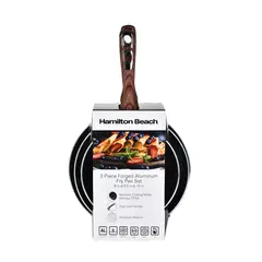 HAMILTON BEACH - Set de sartenes Antiadherente Aluminio Sartén 20 cm, Sartén de 24 cm, Sartén de 26 cm
