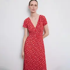 MANGO - Vestido Mujer Medio con Estampado