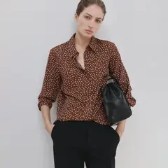 MANGO - Camisa Mujer Animal print Manga larga
