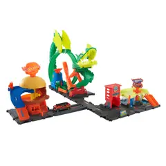 HOT WHEELS - City Pista Downtown con Auto 1:64 4+