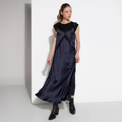 BASEMENT - Vestido Mujer Largo Casual con Encaje
