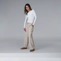 BASEMENT - Pantalón Balloon Mujer Tiro medio