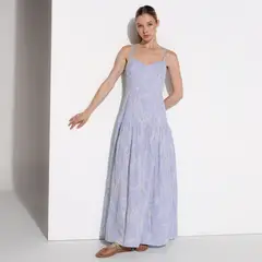 BASEMENT - Vestido Mujer Largo Casual de Algodón