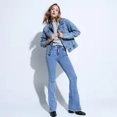 MOSSIMO - Jean Slim Mujer Tiro medio Con aplique