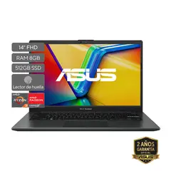 ASUS - Portátil Vivobook Go 14 |AMD Ryzen 3 | LPDDR5 8GB| 512 GB SSD de almacenamiento | Windows 11 Home|14 Pulgadas |E1404FA-EB1395W | Computador portátil