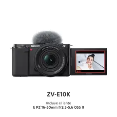 SONY - Cámara profesionales de Lente Intercambiable Vloggers Zv-E10K