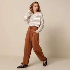 UNIVERSITY CLUB - Pantalón Oversize Mujer Tiro medio