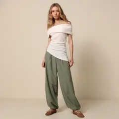 UNIVERSITY CLUB - Pantalón Oversize Mujer Tiro medio