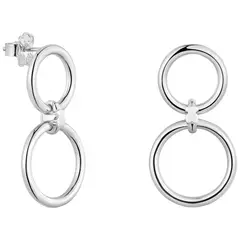 TOUS - Aretes doble círculo de plata Straight